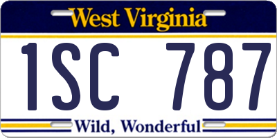 WV license plate 1SC787