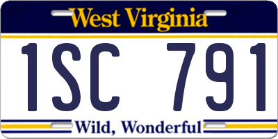 WV license plate 1SC791