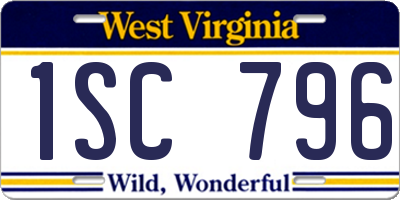 WV license plate 1SC796