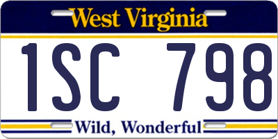 WV license plate 1SC798