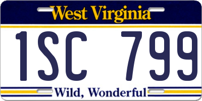 WV license plate 1SC799