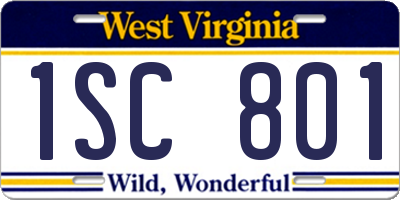 WV license plate 1SC801