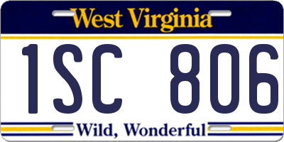 WV license plate 1SC806