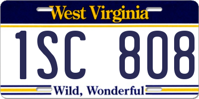 WV license plate 1SC808