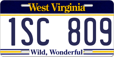 WV license plate 1SC809