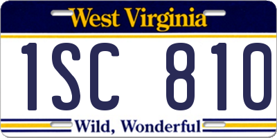WV license plate 1SC810