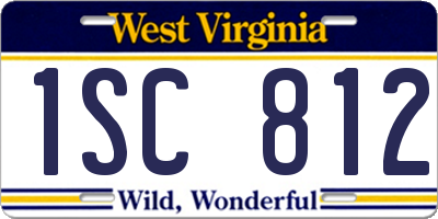 WV license plate 1SC812