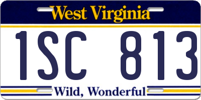 WV license plate 1SC813