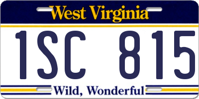 WV license plate 1SC815