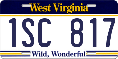 WV license plate 1SC817