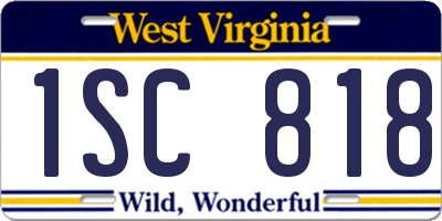 WV license plate 1SC818