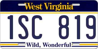 WV license plate 1SC819