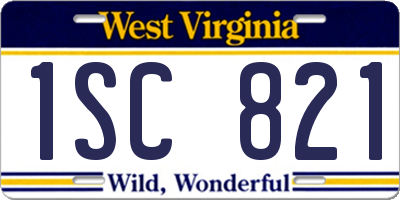 WV license plate 1SC821