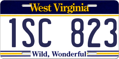 WV license plate 1SC823
