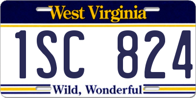 WV license plate 1SC824