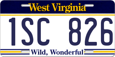 WV license plate 1SC826