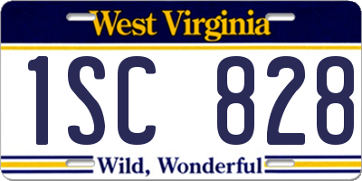 WV license plate 1SC828