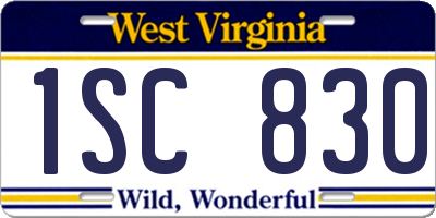 WV license plate 1SC830