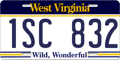 WV license plate 1SC832