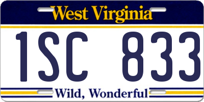 WV license plate 1SC833