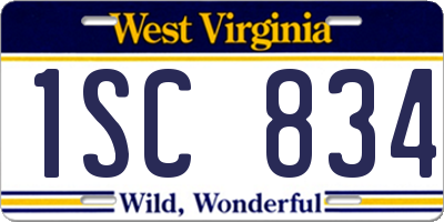 WV license plate 1SC834