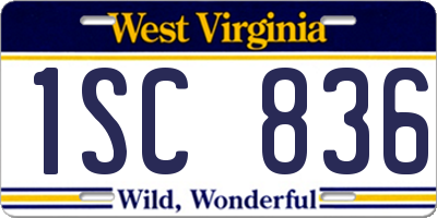 WV license plate 1SC836