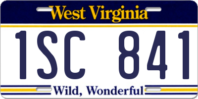 WV license plate 1SC841