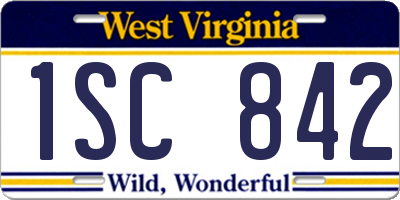 WV license plate 1SC842