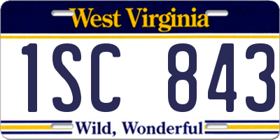 WV license plate 1SC843