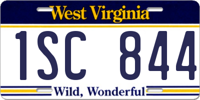 WV license plate 1SC844