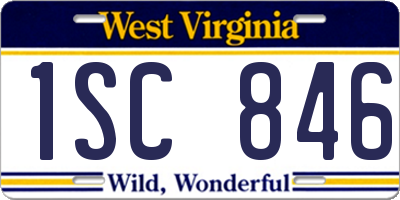 WV license plate 1SC846