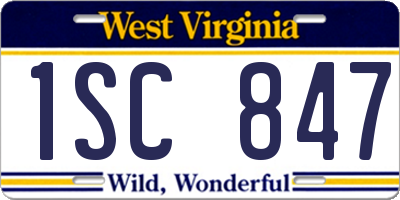 WV license plate 1SC847