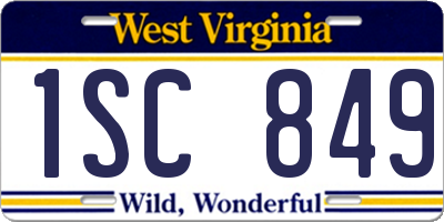 WV license plate 1SC849