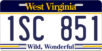 WV license plate 1SC851