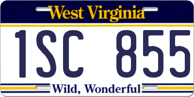 WV license plate 1SC855
