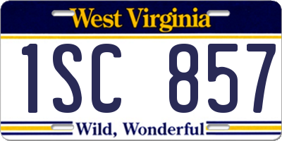 WV license plate 1SC857