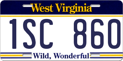 WV license plate 1SC860