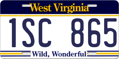 WV license plate 1SC865