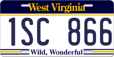 WV license plate 1SC866