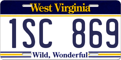 WV license plate 1SC869