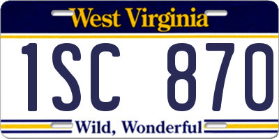 WV license plate 1SC870