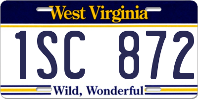 WV license plate 1SC872