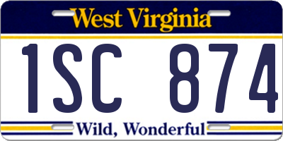 WV license plate 1SC874