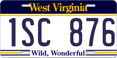 WV license plate 1SC876