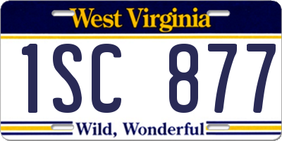 WV license plate 1SC877