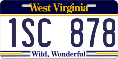 WV license plate 1SC878