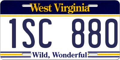 WV license plate 1SC880