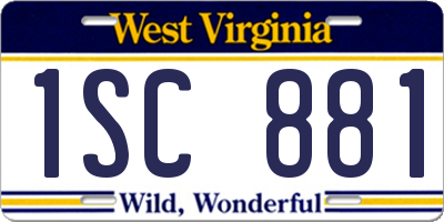 WV license plate 1SC881