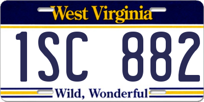 WV license plate 1SC882