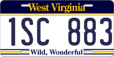WV license plate 1SC883